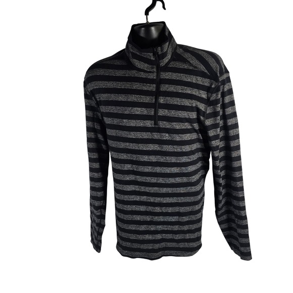 lululemon athletica Other - Lululemon Mens Striped Quarter Zip Pullover Athletic Long Sleeve‎ Shirt Top L
